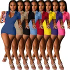 Rompers New Arrival Ladies Short Rompers Short Sleeve Pocket Summer Women 1 Piece Jumpsuits