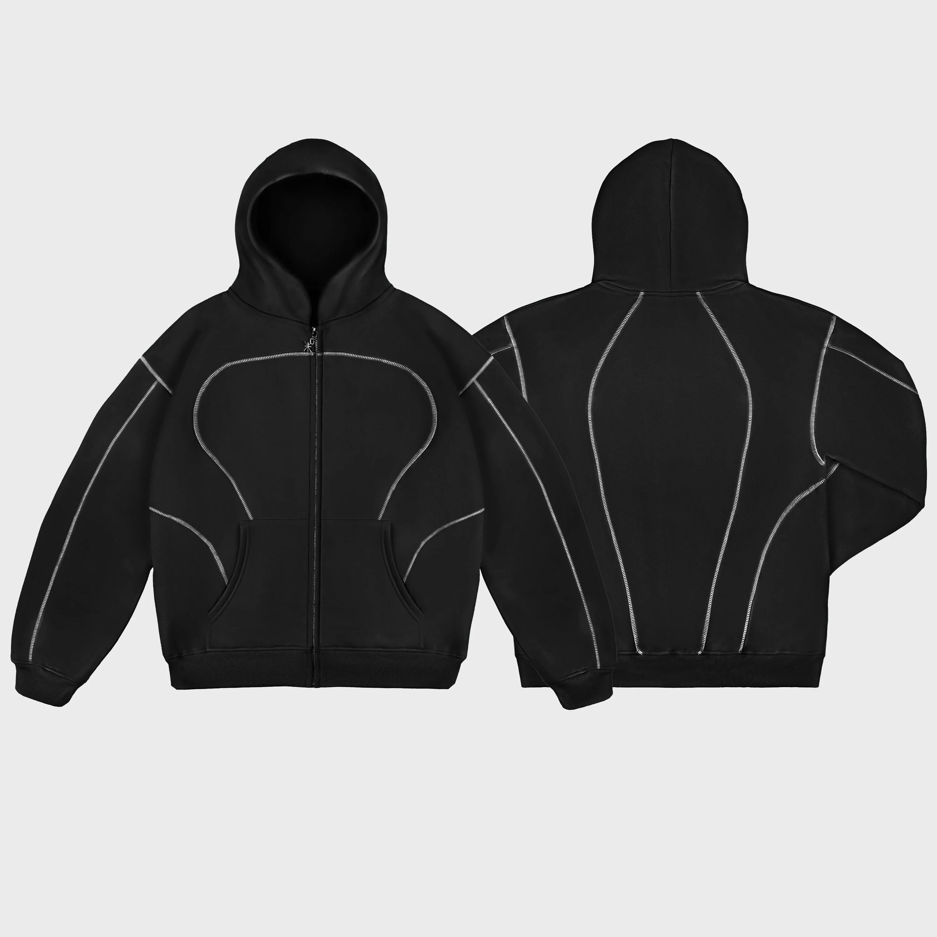 product custom sweatpants and hoodie set design oversized printing zip up hoodie 500gsm streetwear heavyweight 100 cotton for man-3