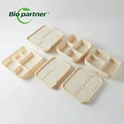 C04 Food Packaging Corn Starch Disposable Lunchbox Bento Degradable Biodegradable 3 Compartment Cornstarch Lunch Box