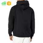 Black Men's Plain Hoodies 2021 Custom Men's Plain Hoodies Autumn 100% Cotton Black Sweatshirt Hoodie