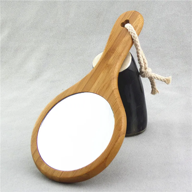 Wholesale Bulk Makeup Mirrors For Women Gift Natural Bamboo Portable Makeup Mirror
