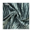 Pleated Factory Price Wholesale Gold Velvet Retro Fashion Pleated Skirt Crepe Fabric For Clothes