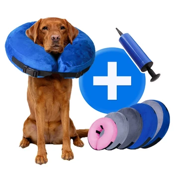 Amazon Customized Core Protective Cone Soft PVC Recovery Pets Cat E-Collar Elizabethan Dog Inflatable Collar E Collar