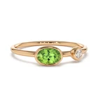 Ring Silver Band Bohemian Women Gold Plated Sterling Silver Oval Cz Eternal Band Ring