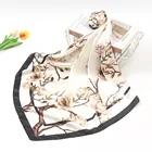 Scarf RARA Spring And Summer Women Satin Silk Scarf Printing Small Square Gift Custom Silk Scarf Shawls