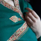 Green Scarves Green 2021 Shawls Line Needle Green Embroidery Lace Pure Cashmere Scarves