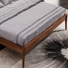 Modern Bed Design Modern Walnut Double Bed Vintage Design Bedroom Solid Wood Bed Furniture