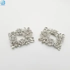 Shoe Decorations For Vintage Style Rhinestone Silver Plated Shoe Clip Decorations For Bridal Wedding