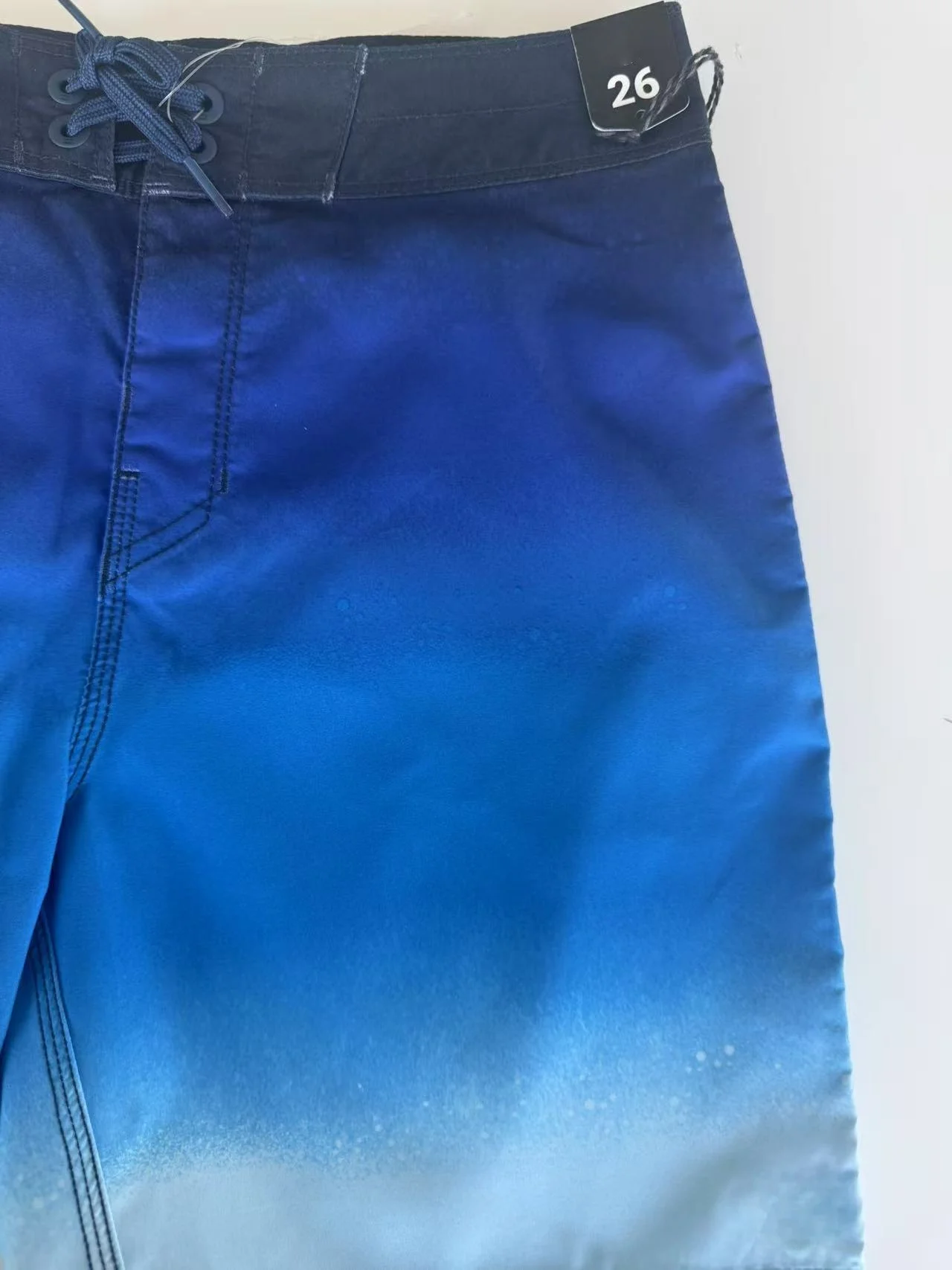 Quick Dry Mid Drawstring Men Swim Trunks Casual Solid Pattern Knee Length Knitted Canvas Board Shorts 100% Polyester Digital details