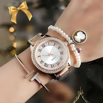 Factory customize stainless steel watch women Japanese movement timepiece waterproof moissanite elegant design female watch