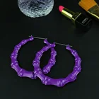 Earrings Large New Punk Big Hoop Earrings Bulk Pendiente Large Neon Color Bamboo Earrings For Women