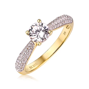 2021 Yellow Gold Ring Woman 9K 10K 14K 18K Promise Moissanite Diamond Solitaire Engagement Ring Gold Jewelry