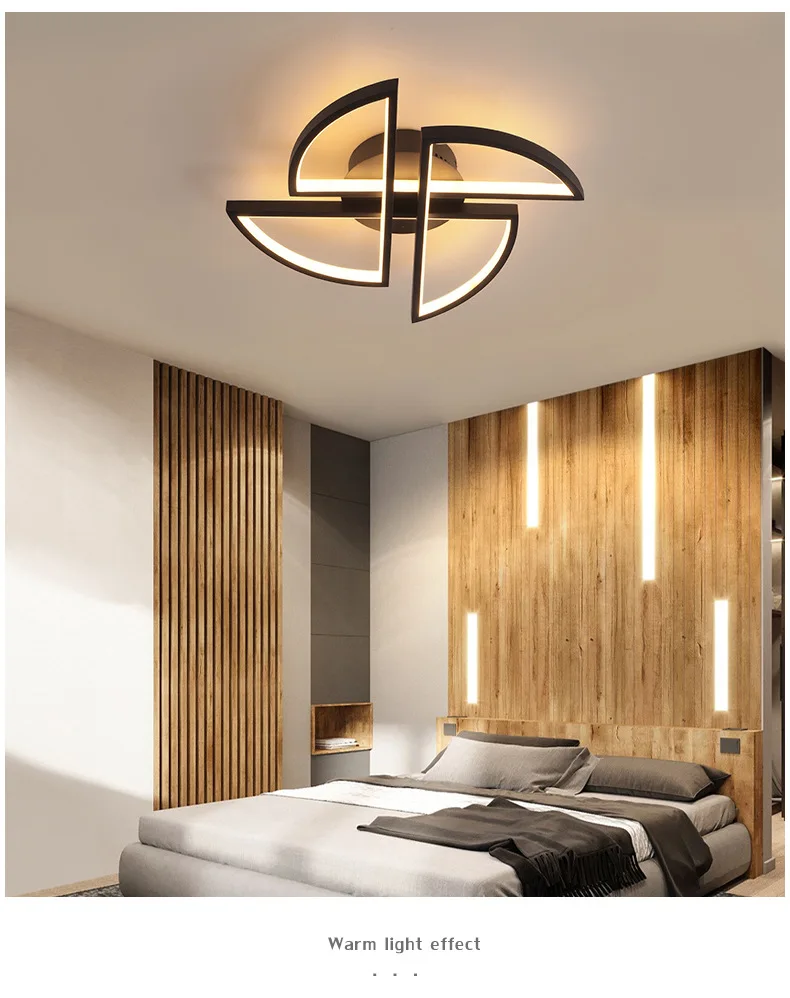 Nordic Simply Modern Surface Mounted Iron Acrylic Home Bedroom Living Room Ceiling Lamp