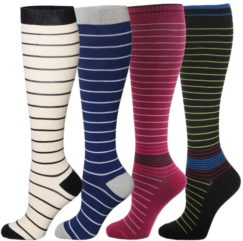 Stock Cheap Price Big Sale Hot athletic knee socks running compression cycling socks medias de compression socks