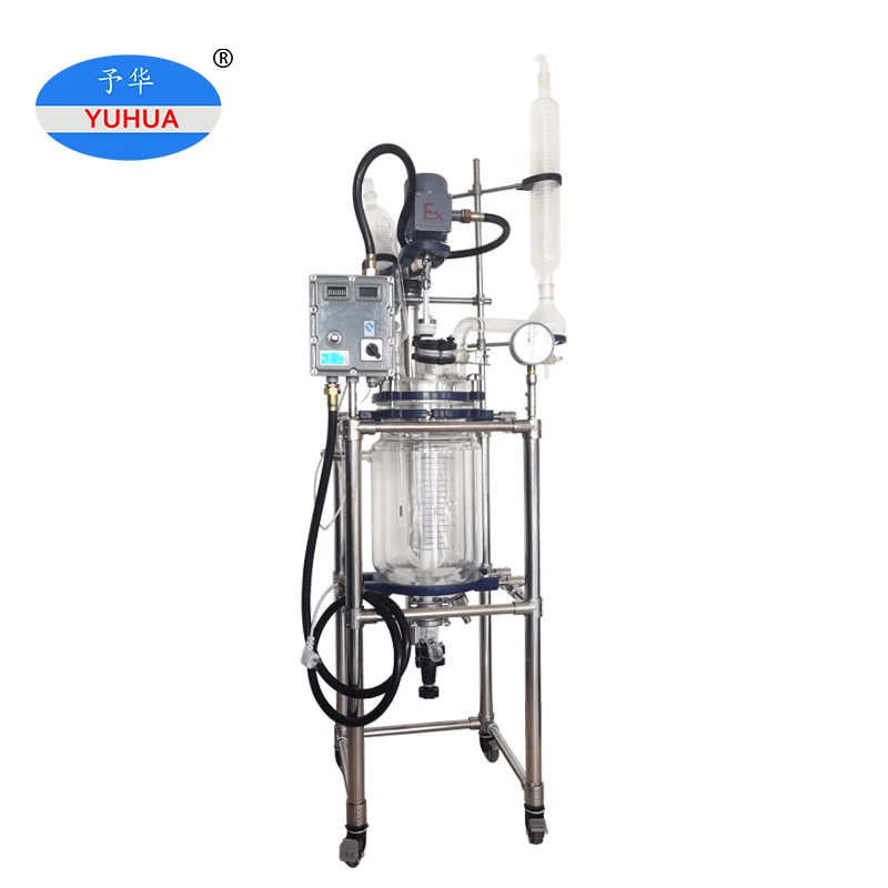 Yuhua 100 Liter Glass Pilot Plant Laboratory Chemical Jacketed Glass