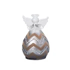 Ornaments Glass Ornament H10cm Blown Glass Angel Globe Wave Sequins Wholesale Glass Christmas Angel Ornaments
