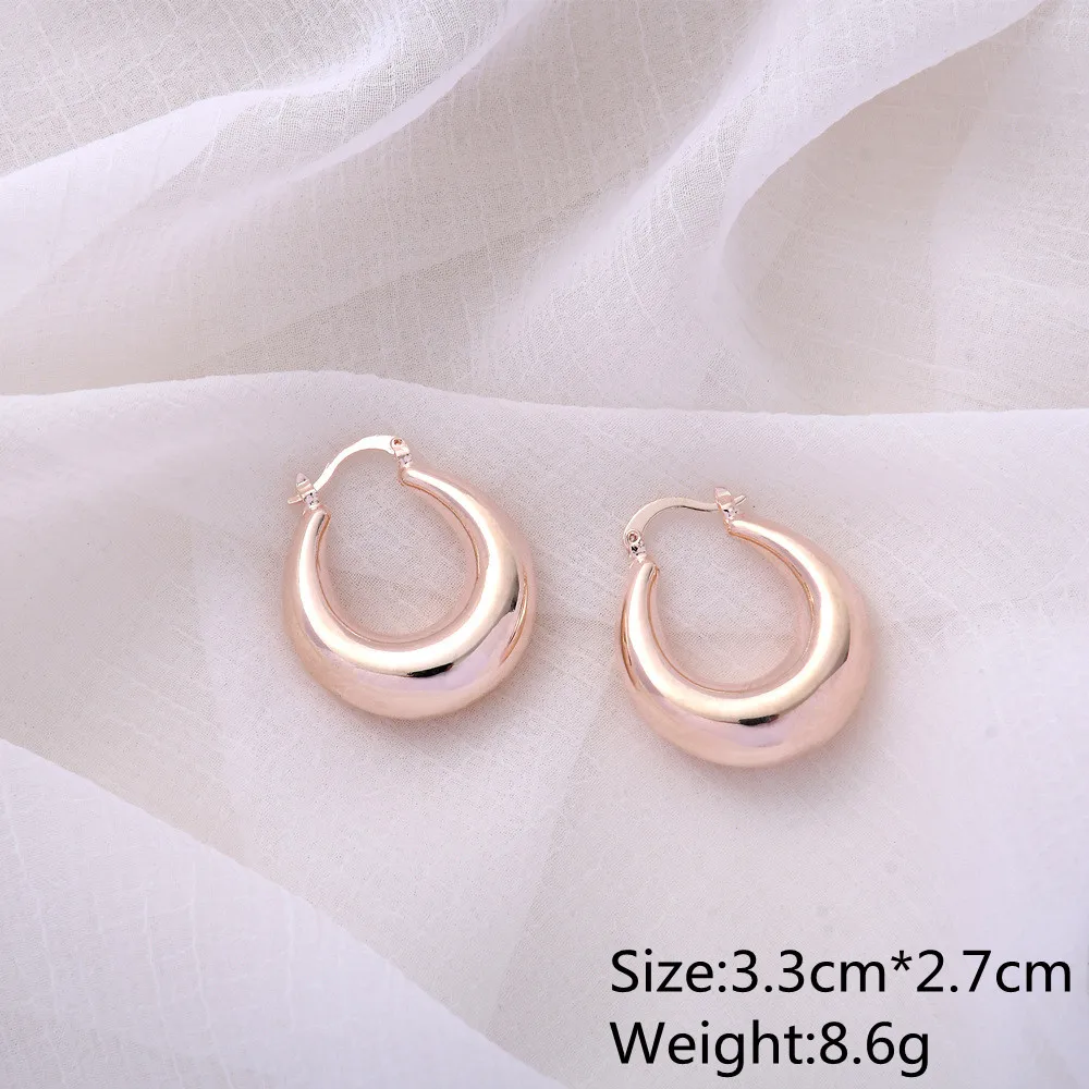 Customized high quality rose gold plated copper jewelry hollow simple earrings fashion accessories factory direct wholesale