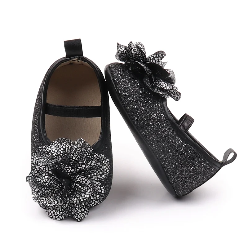 New Arrival Bling Design Princess Shoes for Baby Girls 0-15 Months Light Anti-Slippery Cotton Insole Leather Autumn Walking details
