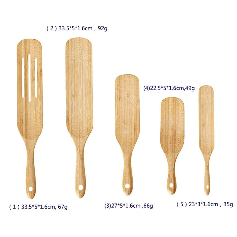 Hot Selling Set Of 4 Handmade Custom Bamboo Spurtles Sets Spatula Stirring Kitchen Utensils Tools