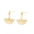 Earring Wholesale Trendy Stainless Steel Gold Fan-Shaped Charms Earring For Women