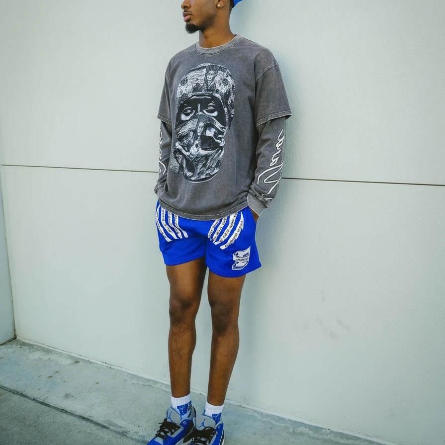 product mens heavyweight vintage acid wash 100 cotton fake two piece long sleeved t shirt streetwear oversized digital printing design-1