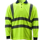 EN20471 Class 2 Polyester Moisture Wicking Long Sleeve Hi Vis Polo T-shirt With Custom Logo