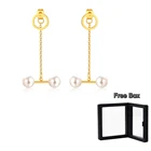 Earrings Elegant Tassel Pearl Pendant Earrings Stainless Steel Stud Earrings For Women Ladies