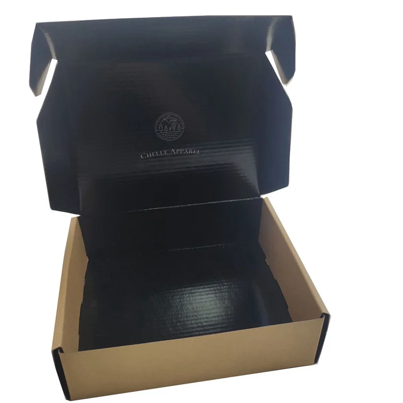 Custom Black Corrugated Shipping Mailer Box Multifunctional Eco Friendly details