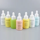 Oil Bottle Bottles 30ml Serum Essential Oil Cosmetic Round Glass Bottle Customize Logo Printing Gold Dropper Bottles