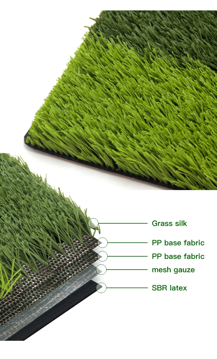 High Performance Artificial Football Turf with 50mm Pile Height CE/ISO90001 Certified and 5-8 Years Service Life