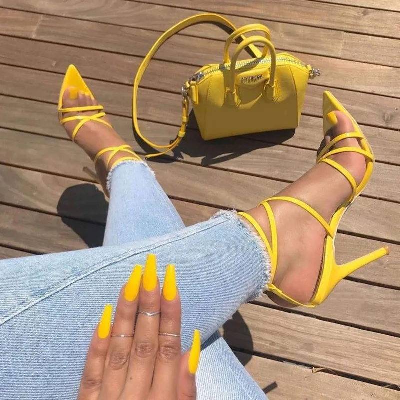 yellow pointed shoes