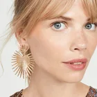 Fashion Earrings Heart Shape Exaggeration Fashion Punk Geometric Radial Characteristic Earrings
