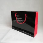 Custom Logo Big Oem Black Silver Red Glossy Laminated High End Retail Boutique Jewellery Gift Shopping Paper Bag For Shops