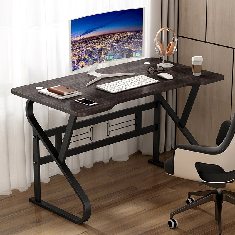 Modern simple wooden computer desk metal anti-collision table modern study desk office computer desks