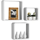 Decoration Wall Wall-mounted Cube 3-piece Set White Home Decoration Wall Decoration Shelf