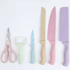 Set Colored Knife Set Of 6 Everwealth Classic Colorful Knife Set For Baby Yangjiang Knife