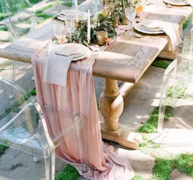 rustic wedding table centerpiece cheesecloth runner Light grey table runner dusty wedding cheesecloth Gauze table runner Lavender