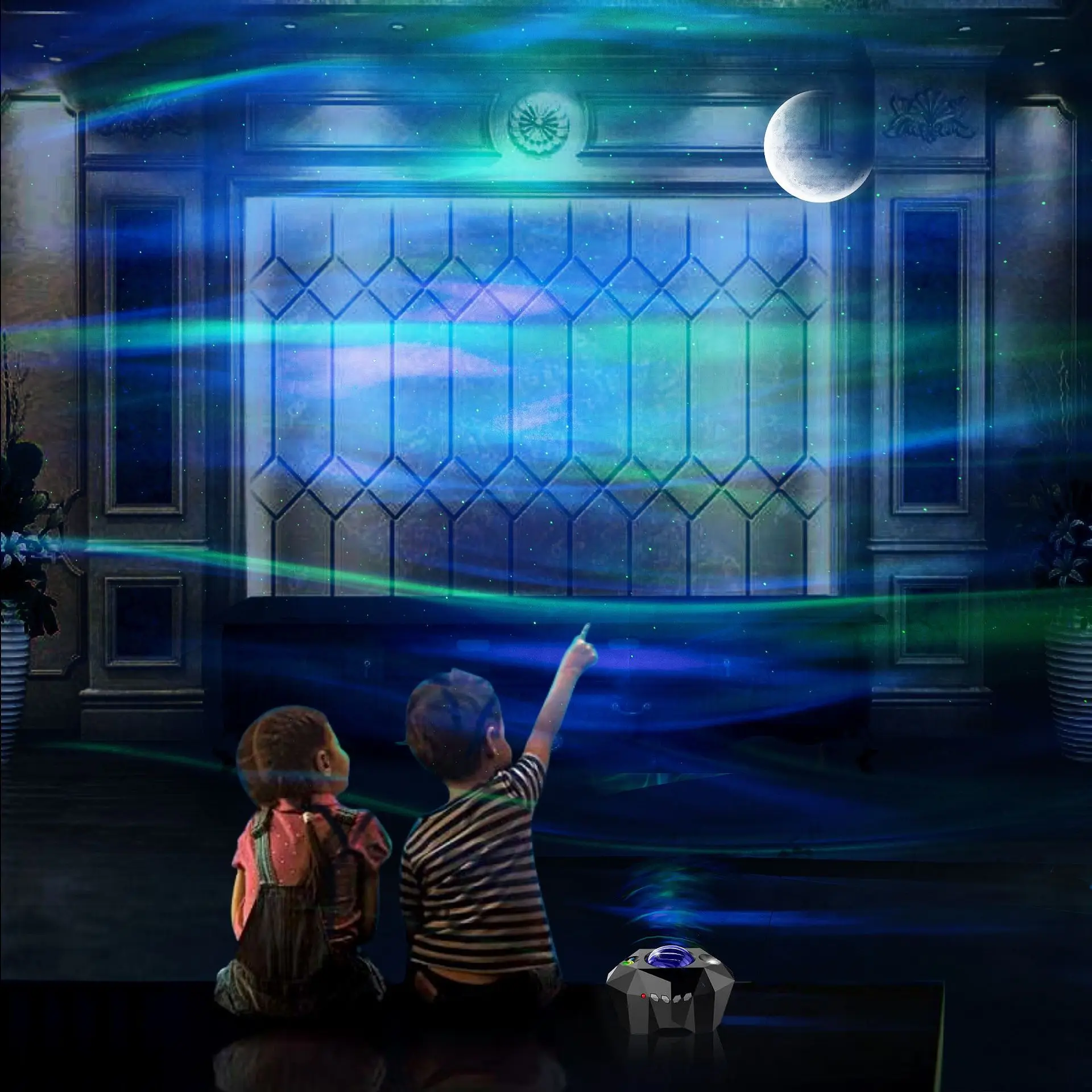 Modern Simple Dream Starry Wireless Usb Music Laser Watermark Bar Hotel Stage Led Projector Night Lights