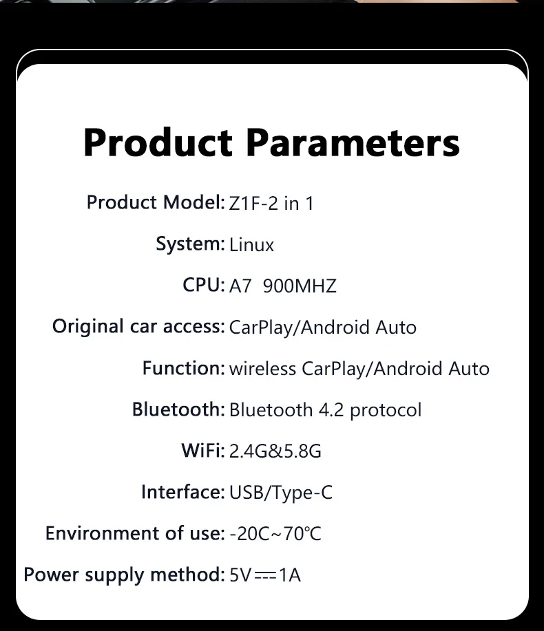 WOOBOOBOX Z1F Original car screen wired CarPlay/Android Auto to wireless CarPlay/Android Auto CarPlay Ai Box