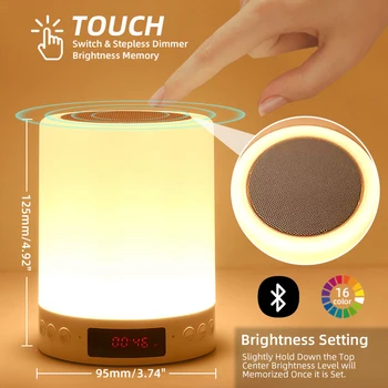 Portable Table Sensor Control Bedside Lamps Touch Lamp Colorful Light Wireless Blue Tooth Speaker