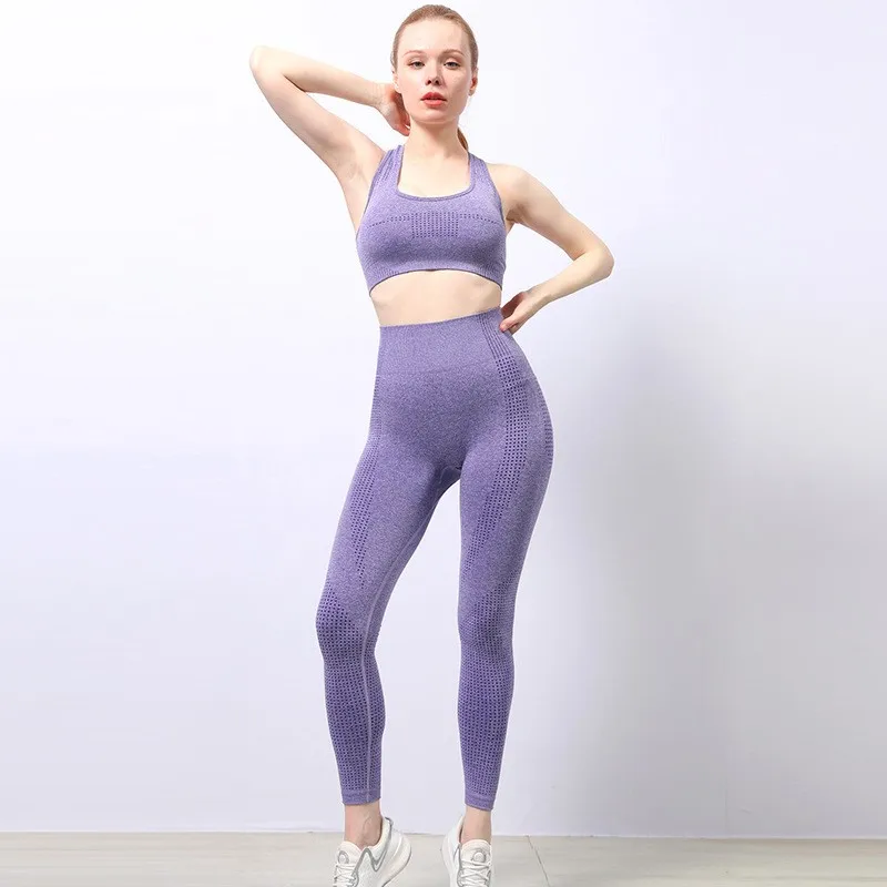 Lulu High quality quick drying tight shock-proof sports yoga vest seamless women's Yoga bra Peach butt lift Yoga pants pant set