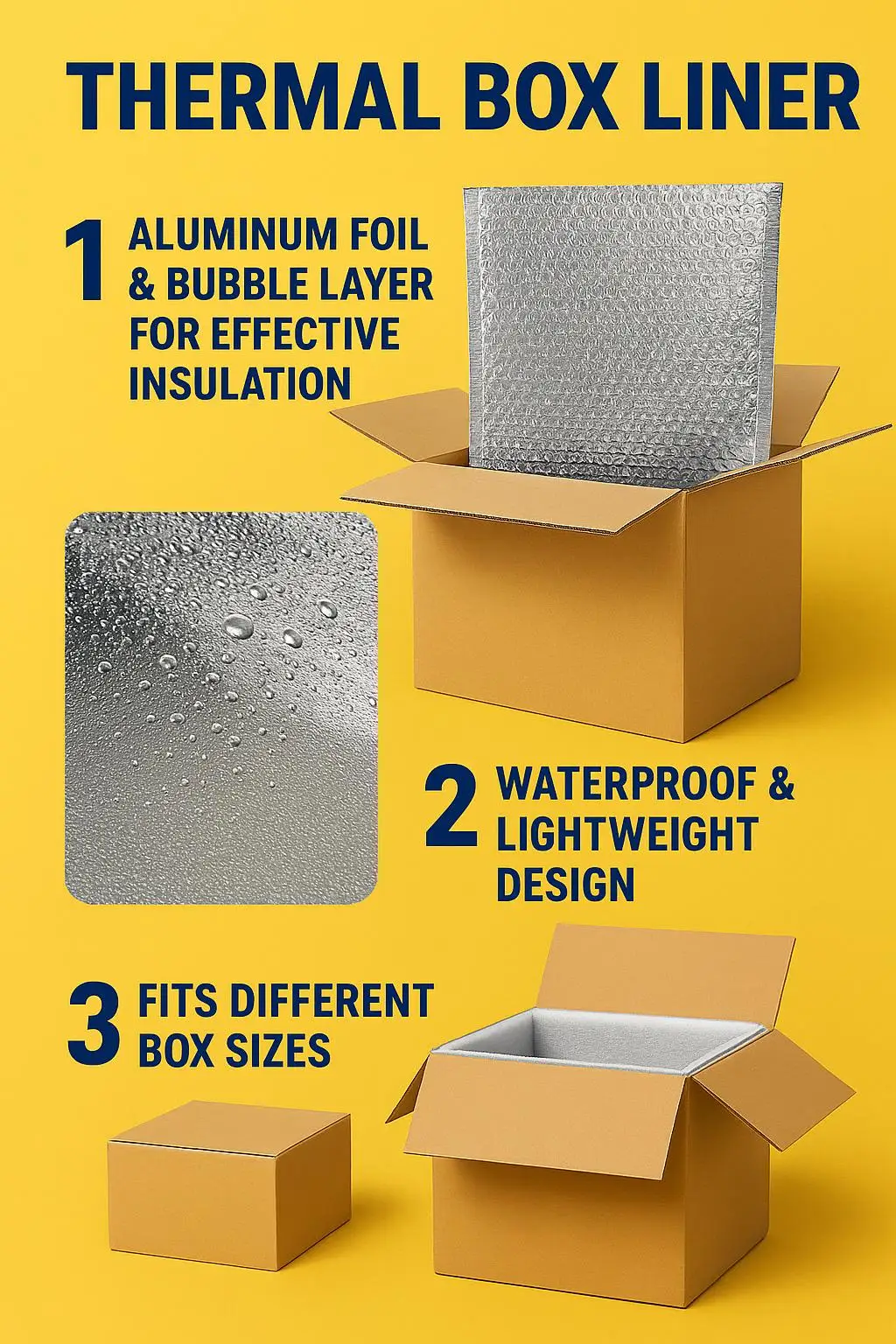 Custom Printed Disposable Insulated Bag & Box Liner for Cold Chain & Food Delivery Packaging Premium Quality & Eco-Friendly - detail 3