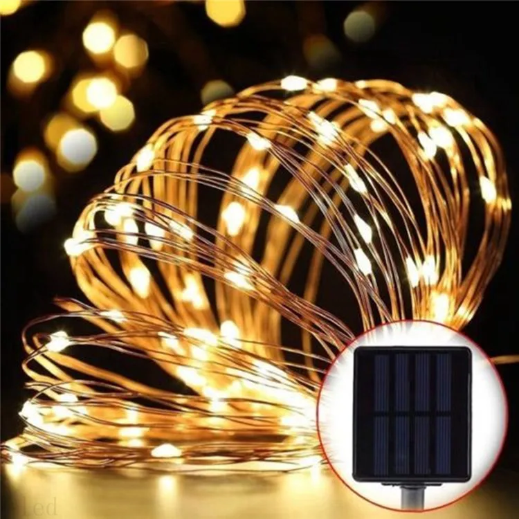 solar powered micro led wire string lights