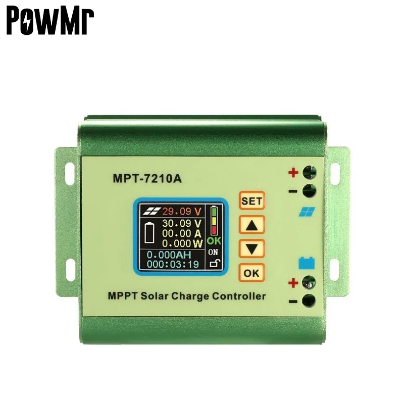 Fuhuihe MPT-7210A Charge Controller Battery Solar Panel MPPT with LCD Display for 24/36/48/60/72 V Battery 