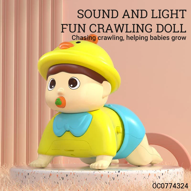 Electric baby doll kids baby help learning crawl crawling toy with music