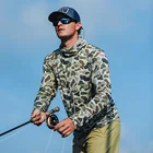 Sublimation 3D Printing Full Sleeve Sublimation Slim Fit Fishing Camouflage T Shirt For Men