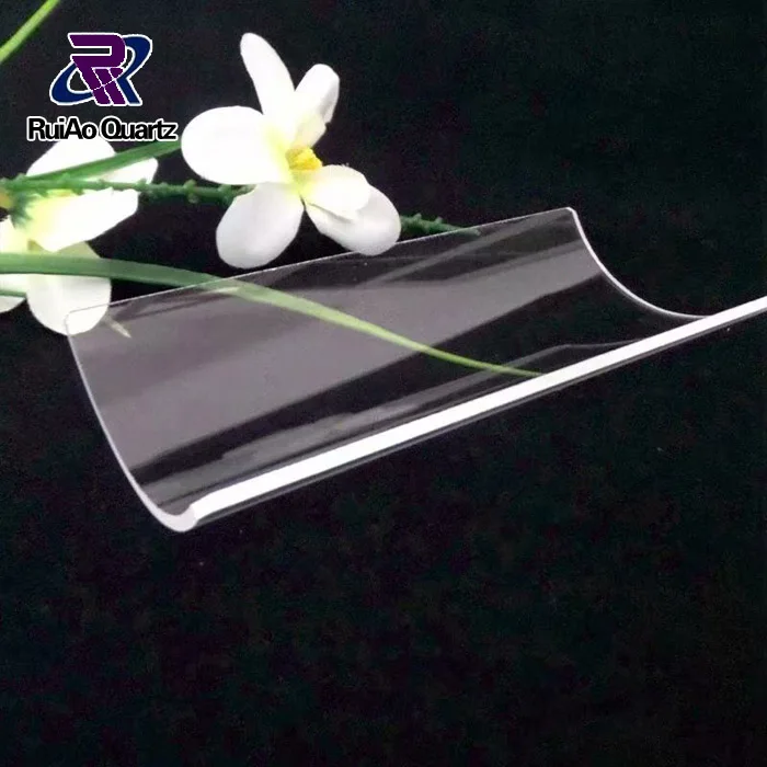 Customized size clear quartz curved plate quartz glass substrate