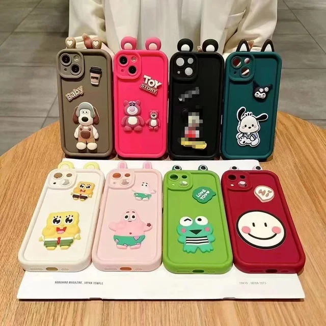 Hot Sale 3D Cartoon Toy Phone Case for iPhone 15 Pro Max 14 13 12 TPU Mobile Cover with Ears for Samsung S24 ULTRA