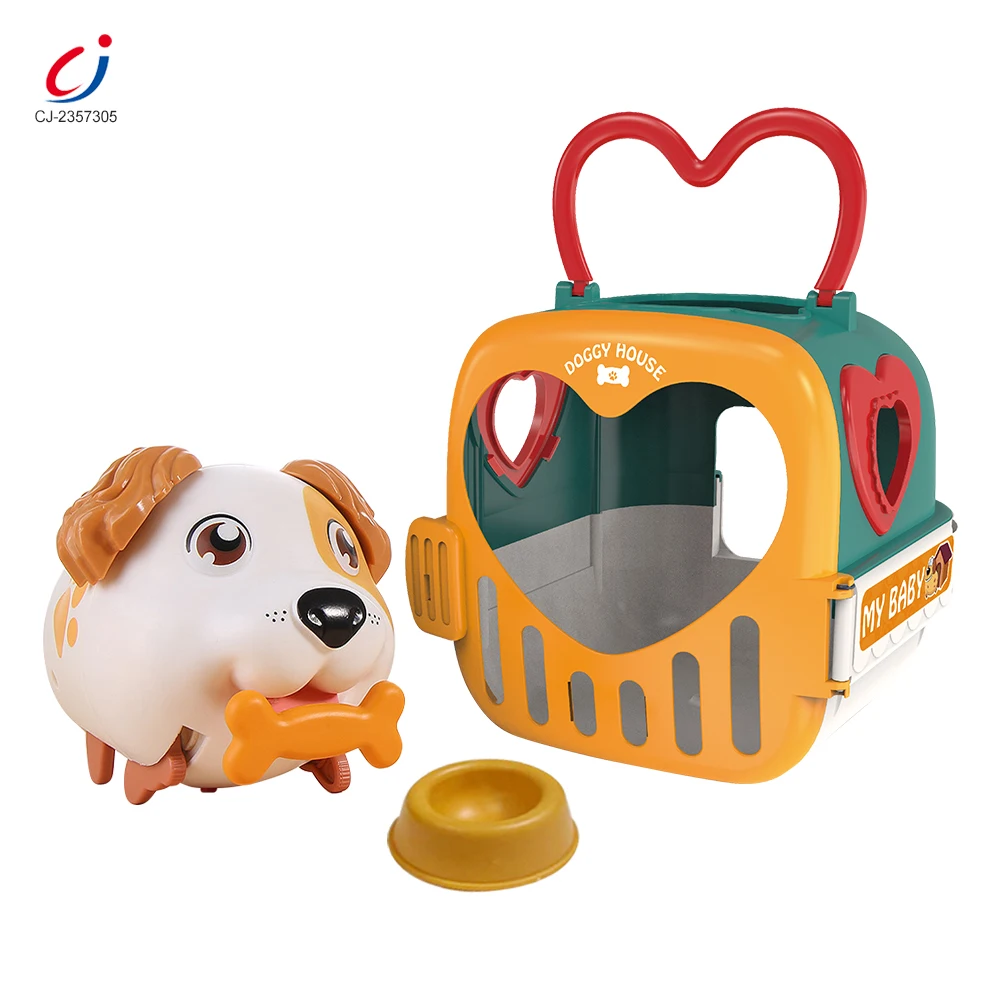 Chengji creative feeding role play pet care toy set game electric dog toy pet cage set for kids pretend play toys
