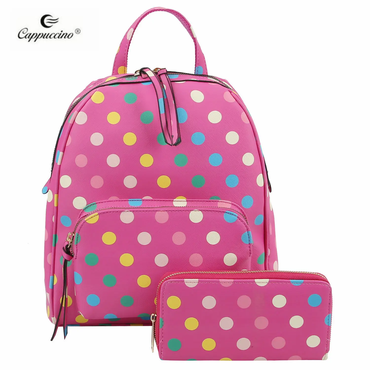 Custom logo Multi Polka Dot Women Laptop Bags Backpack Custom Waterproof Student Travel School Bag Backpack For Teenage